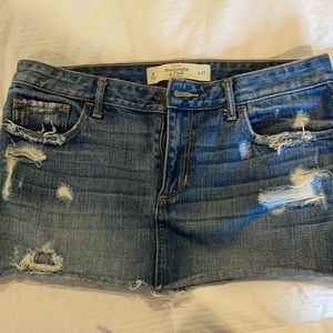 Abercrombie and Fitch distressed denim mini skirt
